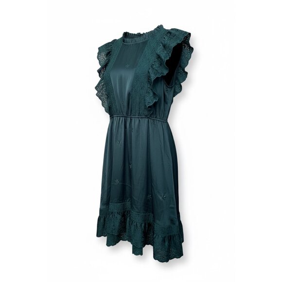 Sunday Best Dresses & Skirts - Sunday Best Green Lace Ruffle Midi Dress – XS